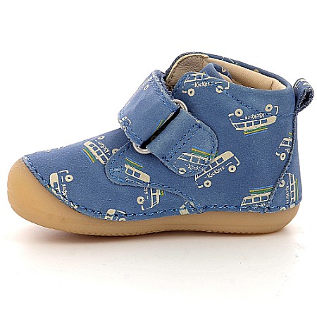 Pantofi copii baieti din piele Kickers, Albastru-961540-10-53 [2]