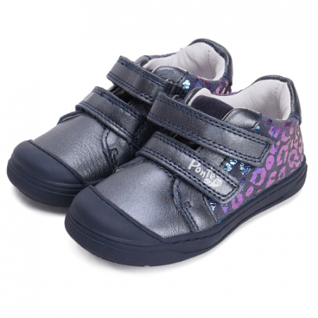 Promotii Pantofi Sport Fete - Pantofi copii fete din piele Ponte, Albastru - DA03-4-2845A