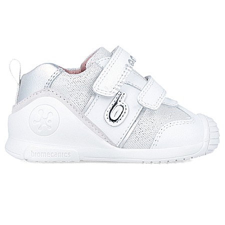 Pantofi copii fete din piele Biomecanics, Alb - 242113-B [0]