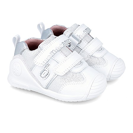 Pantofi copii fete din piele Biomecanics, Alb - 242113-B [1]