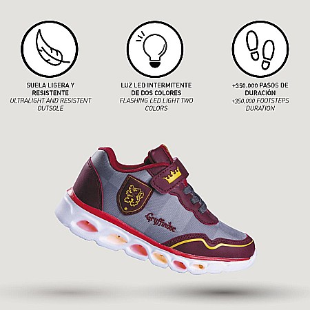 Pantofi copii baieti Harry Potter cu LED din textil Cerda, Gri - 2300004995 [5]