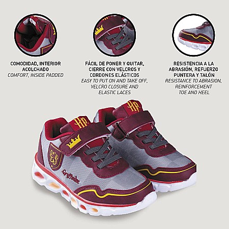 Pantofi copii baieti Harry Potter cu LED din textil Cerda, Gri - 2300004995 [4]