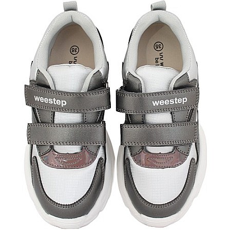 Pantofi copii fete din piele Weestep, Argintiu - R121264676 TH [5]