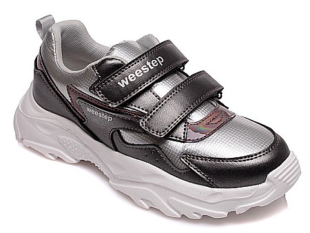 Promotii Pantofi Sport Baieti - Pantofi copii fete din piele Weestep, Argintiu - R121264676 TH