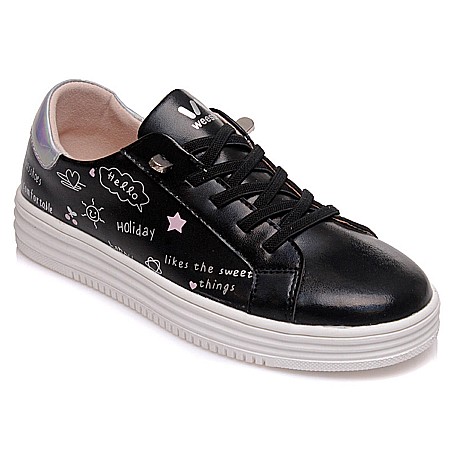 Pantofi copii fete din piele Weestep, Negru -  R299264652 BK [0]
