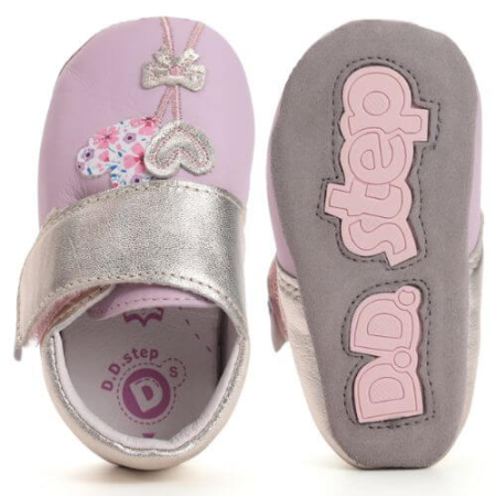Pantofiori de interior copii fete din piele DD Step, Roz - K1596-52122 [3]