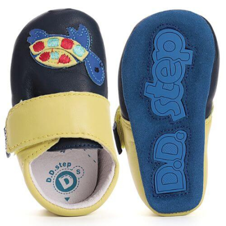 Pantofiori de interior copii baieti din piele DD Step, Albastru - K1596-52102 [2]