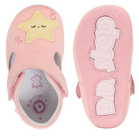 Pantofiori de interior copii fete din piele DD Step, Roz - K1596-61962 [5]