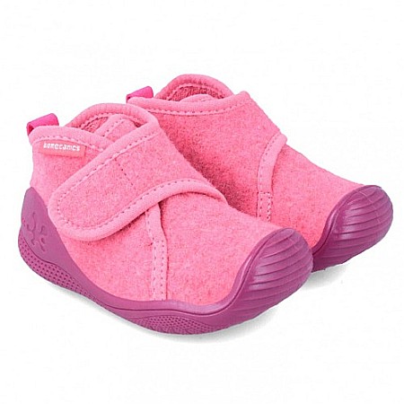 Pantofiori de interior copii fete din textil Biomecanics, Roz - 211160-D [0]