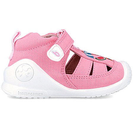 Sandale copii fete din canvas Biomecanics, Roz - 242184-B [2]
