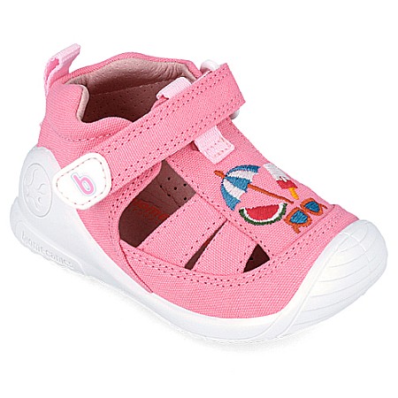 Sandale copii fete din canvas Biomecanics, Roz - 242184-B [3]