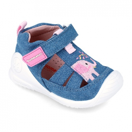 Sandale copii fete din canvas Biomecanics, Albastru - 242183-C [0]