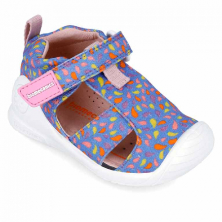 Sandale copii fete din canvas Biomecanics, Albastru - 242190-B [0]