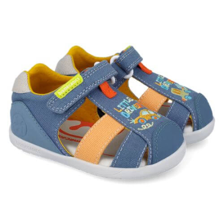 Sandale copii baieti calapod lat din textil Biomecanics, Albastru - 262198-A371 [1]