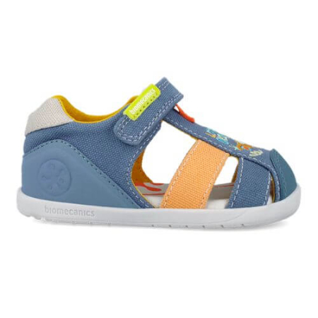 Sandale copii baieti calapod lat din textil Biomecanics, Albastru - 262198-A371 [2]