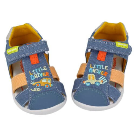 Colectie Primavara - Sandale copii baieti calapod lat din textil Biomecanics, Albastru - 262198-A371