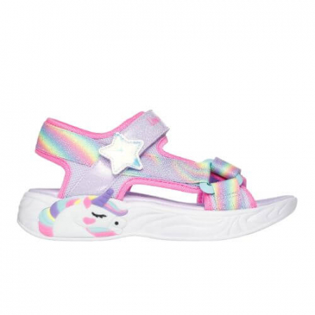 Sandale copii fete cu LED din material sintetic Skechers, Lavanda - 303107-LVMT [1]