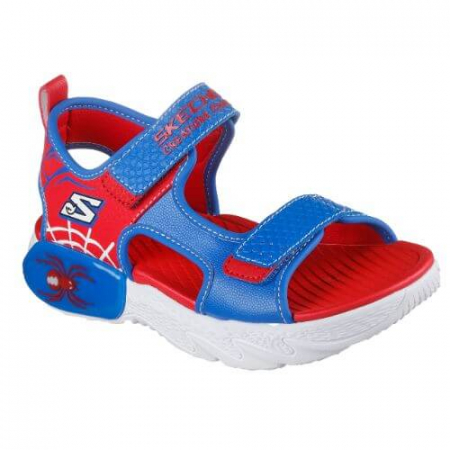 Sandale baieti - Sandale copii baieti din material sintetic Skechers, Albastru - 402121