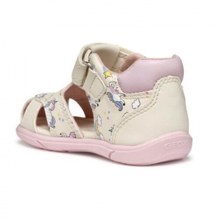 Sandale copii fete din material sintetic Geox, Crem - B556FB_000BC_C0175 [6]