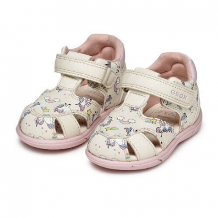 Sandale copii fete din material sintetic Geox, Crem - B556FB_000BC_C0175 [4]