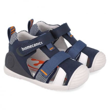 Colectie Primavara - Sandale copii baieti din piele Biomecanics, Albastru - 252117-A183