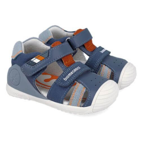 Sandale baieti - Sandale copii baieti din piele Biomecanics, Albastru - 262123-A556