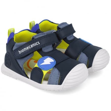 Colectie Primavara - Sandale copii baieti din piele Biomecanics, Albastru - 252125-A183