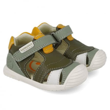 Colectie Primavara - Sandale copii baieti din piele Biomecanics, Verde - 252126-B788
