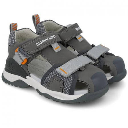 Incaltaminte Baieti - Sandale copii baieti din textil Biomecanics, Gri - 252220-B213