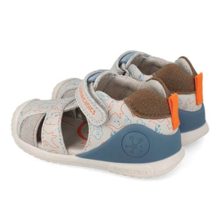Sandale copii baieti din piele Biomecanics, Alb - 262125-B695 [3]