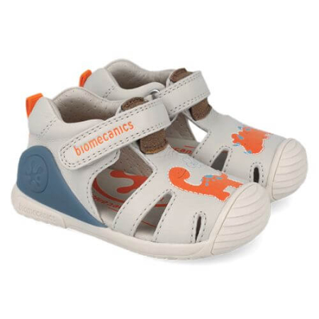 Sandale copii baieti din piele Biomecanics, Alb - 262126-B695 [1]