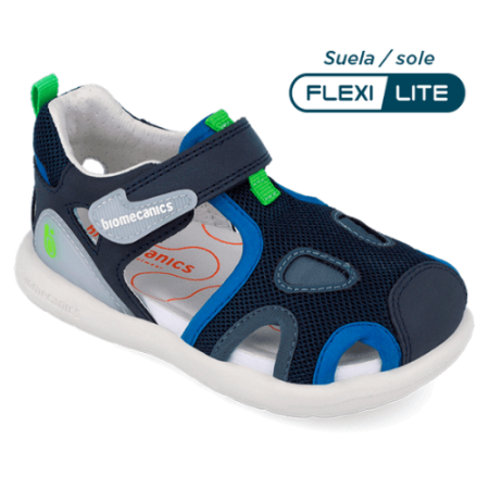 Sandale - Sandale copii baieti din piele Biomecanics, Albastru - 262232-A556