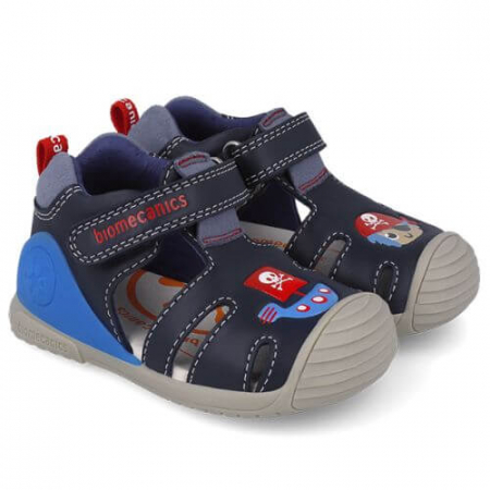 Colectie Primavara - Sandale copii baieti din piele Biomecanics, Albastru - 252118-A183