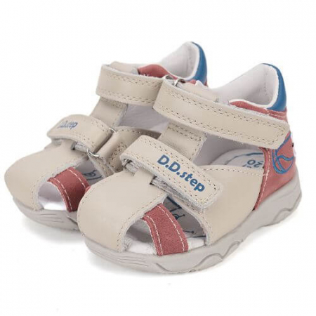 Sandale copii baieti din piele DD Step, Crem - G064-51611A [1]