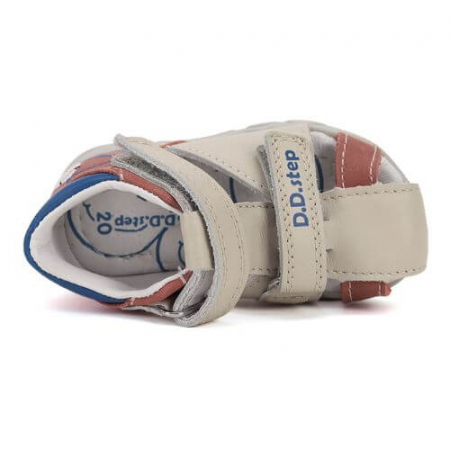 Sandale copii baieti din piele DD Step, Crem - G064-51611A [4]