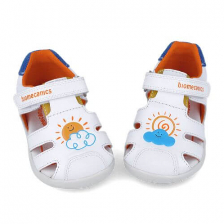 Sandale copii baieti calapod lat din piele Biomecanics, Alb - 252166-B057 [1]