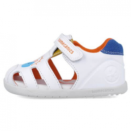 Sandale copii baieti calapod lat din piele Biomecanics, Alb - 252166-B057 [4]