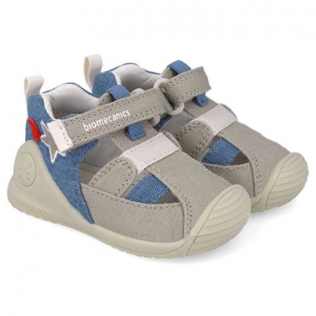 Sandale copii baieti din textil Biomecanics, Gri - 252176-B103 [0]