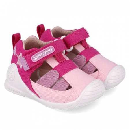 Colectie Primavara - Sandale copii fete din textil Biomecanics, Roz - 252182-A032