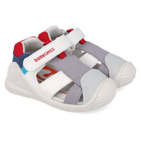 Incaltaminte Baieti - Sandale copii baieti din textil Biomecanics, Gri - 262186-B156