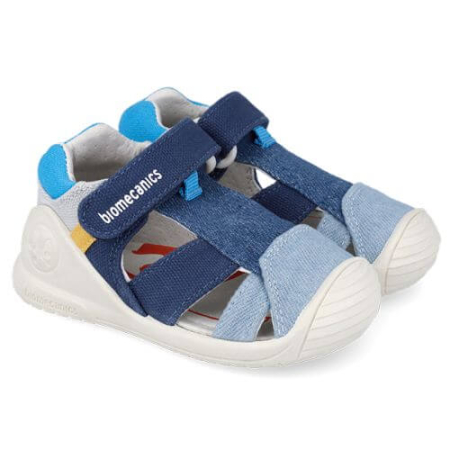 Sandale baieti - Sandale copii baieti din textil Biomecanics, Albastru - 262186-A008