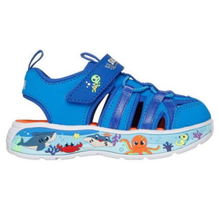 Sandale - Sandale copii baieti din textil Skechers, Albastru - 407041-LTBL