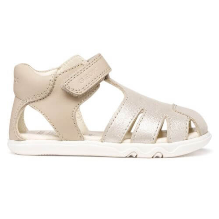 Sandale - Sandale copii Barefoot fete din piele naturala Geox, Alb - B656QA_0CR85_C5000