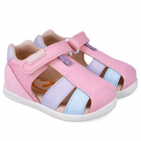 Sandale fete - Sandale copii fete calapod lat din textil Biomecanics, Lila - 252192-A164