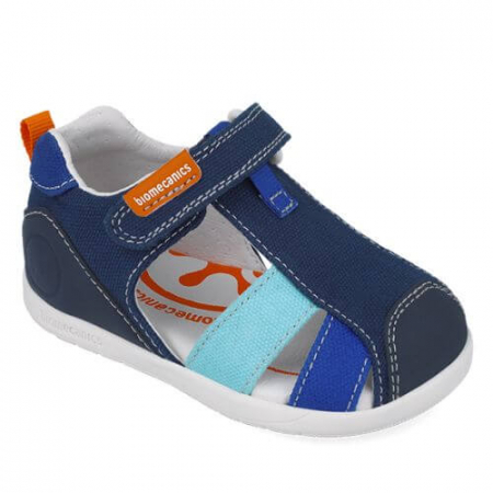 Sandale copii baieti calapod lat din textil Biomecanics, Albastru - 252198-A089 [3]