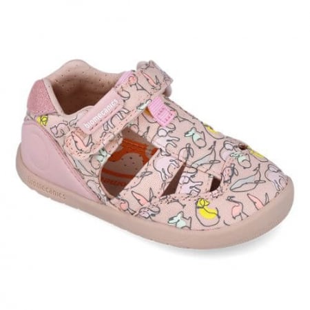 Sandale copii fete calapod lat din textil Biomecanics, Roz - 252193-A032 [2]
