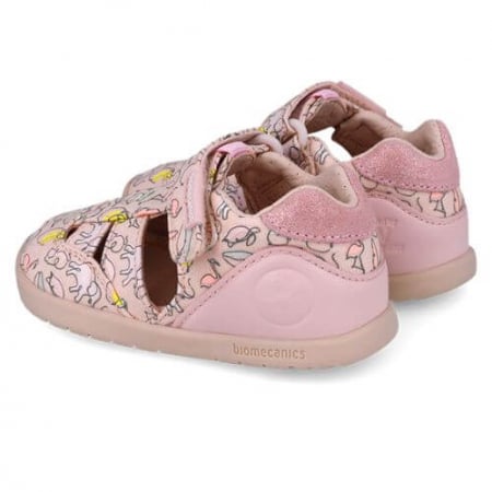 Sandale copii fete calapod lat din textil Biomecanics, Roz - 252193-A032 [4]