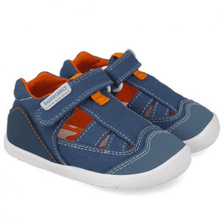 Colectie Primavara - Sandale copii baieti calapod lat din textil Biomecanics, Albastru - 252195-A556