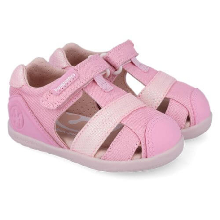Noua Colectie Primavara - Sandale copii fete calapod lat din textil Biomecanics, Roz - 262194-A032