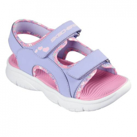 Colectie Primavara - Sandale copii fete din material sintetic Skechers, Lavanda - 303049-LVLP